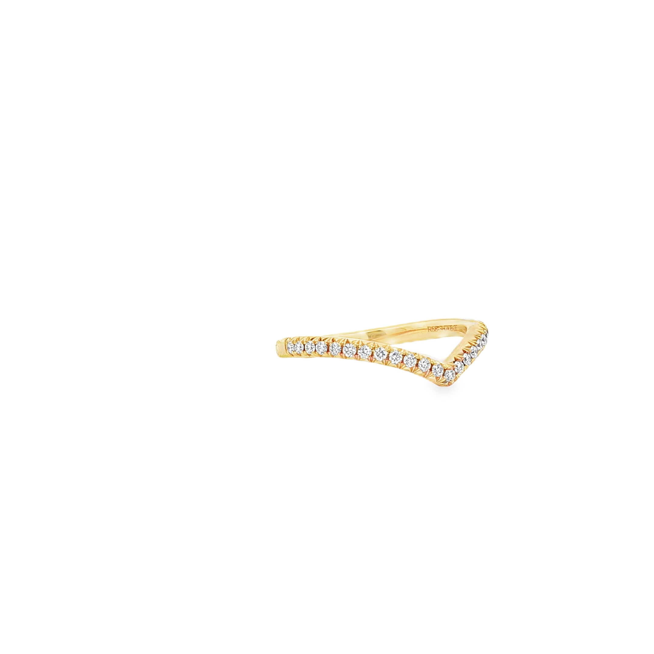Henri Daussi 14K Yellow Gold Diamond V Band