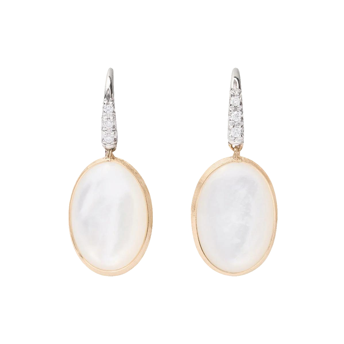 Marco Bicego 18K Yellow and White Gold Siviglia Mother of Pearl and Diamond Earrings