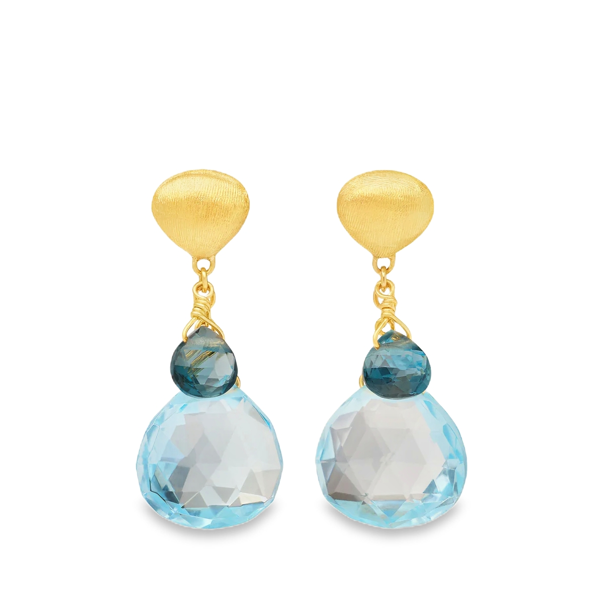 Marco Bicego 18K Yellow Gold Paradise Blue Topaz Drop Earrings