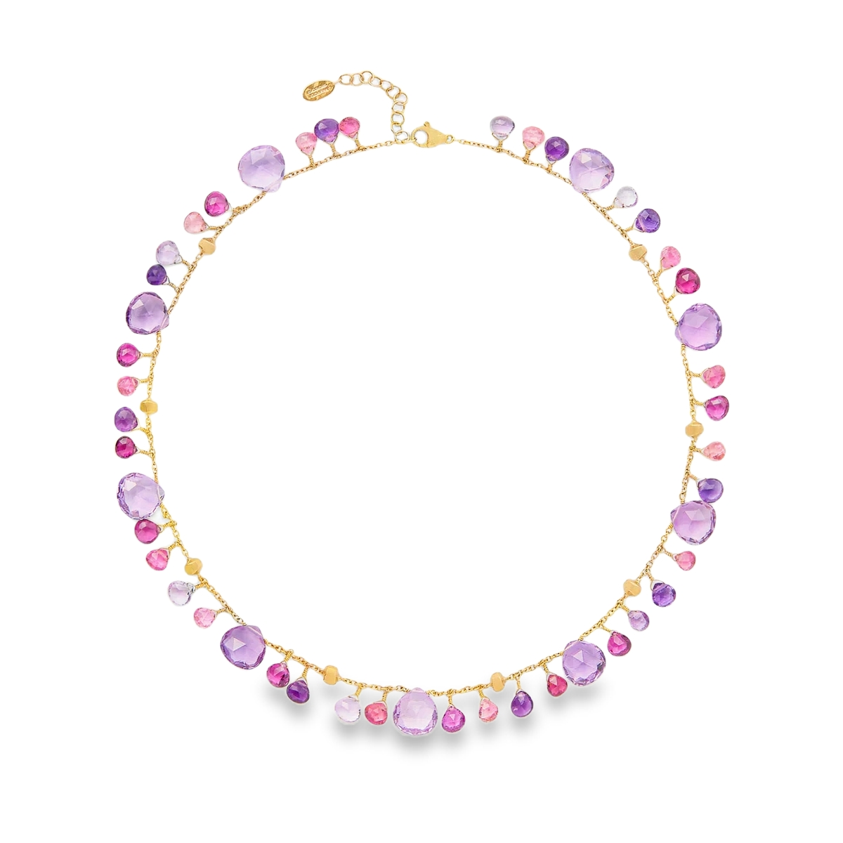 Marco Bicego 18K Yellow Gold Paradise Amethyst and Pink Tourmaline Necklace