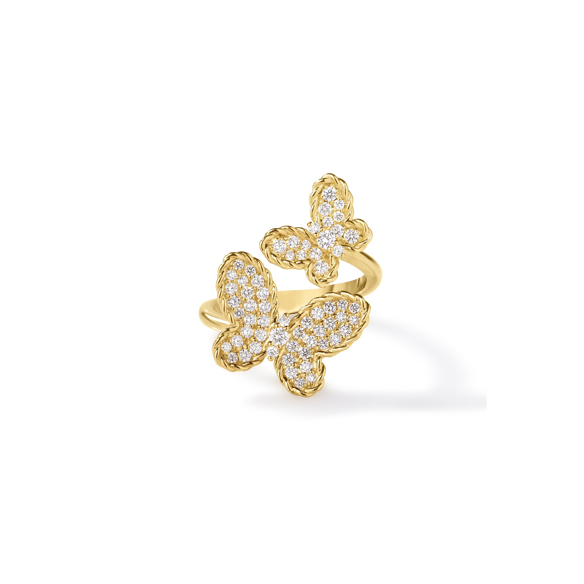 Roberto Coin 18K Yellow Gold Jasmine Diamond Butterfly Ring