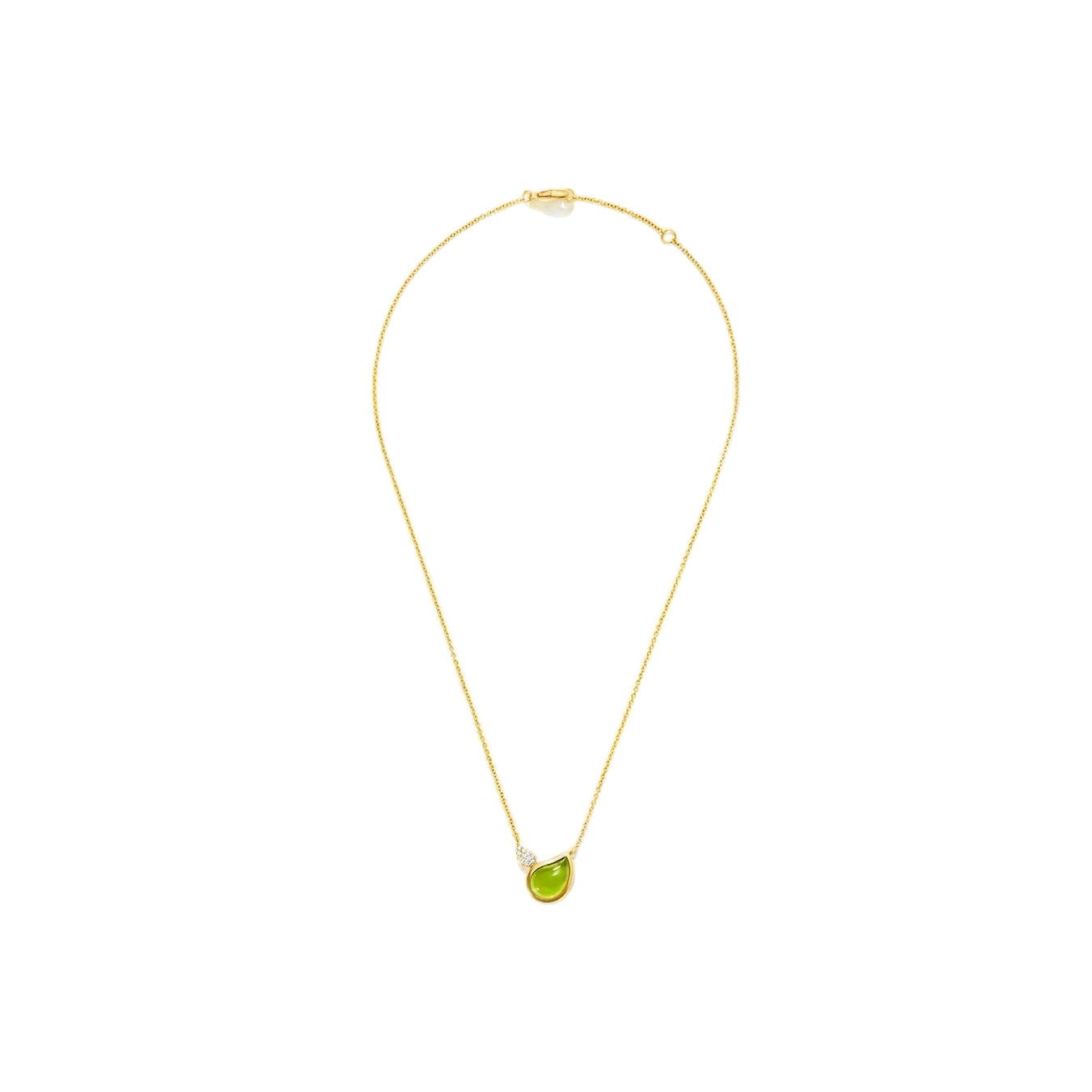 18Y T.COMOLLI PERIDOT 0.19TW G SI DROP NECKLACE - N-SIG-2DR-PER-P-YG