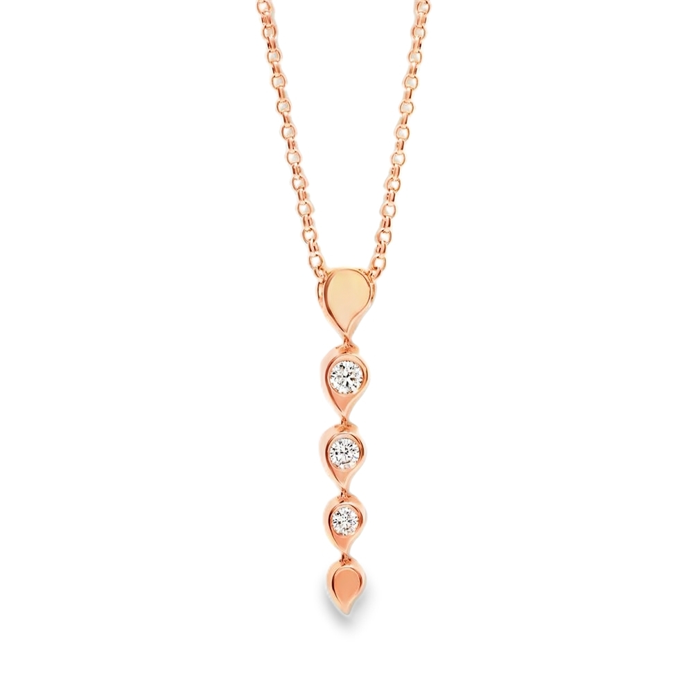 Tamara Comolli 18K Rose Gold Snowflakes Diamond Pendant Necklace itemprop=