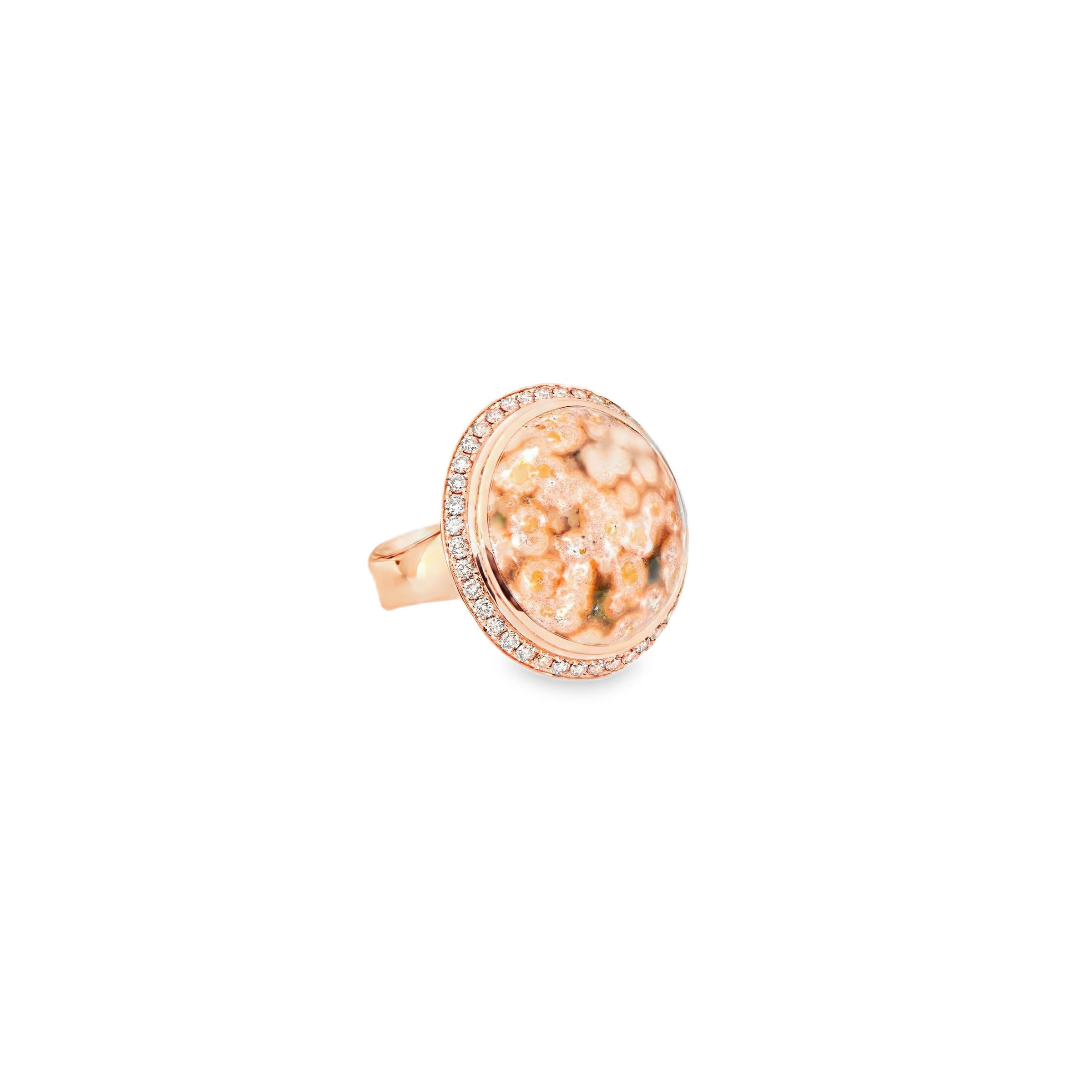 Tamara Comolli 18K Rose Gold Ocean Jasper and Diamond Ring - R-OJ-S-PD-RG