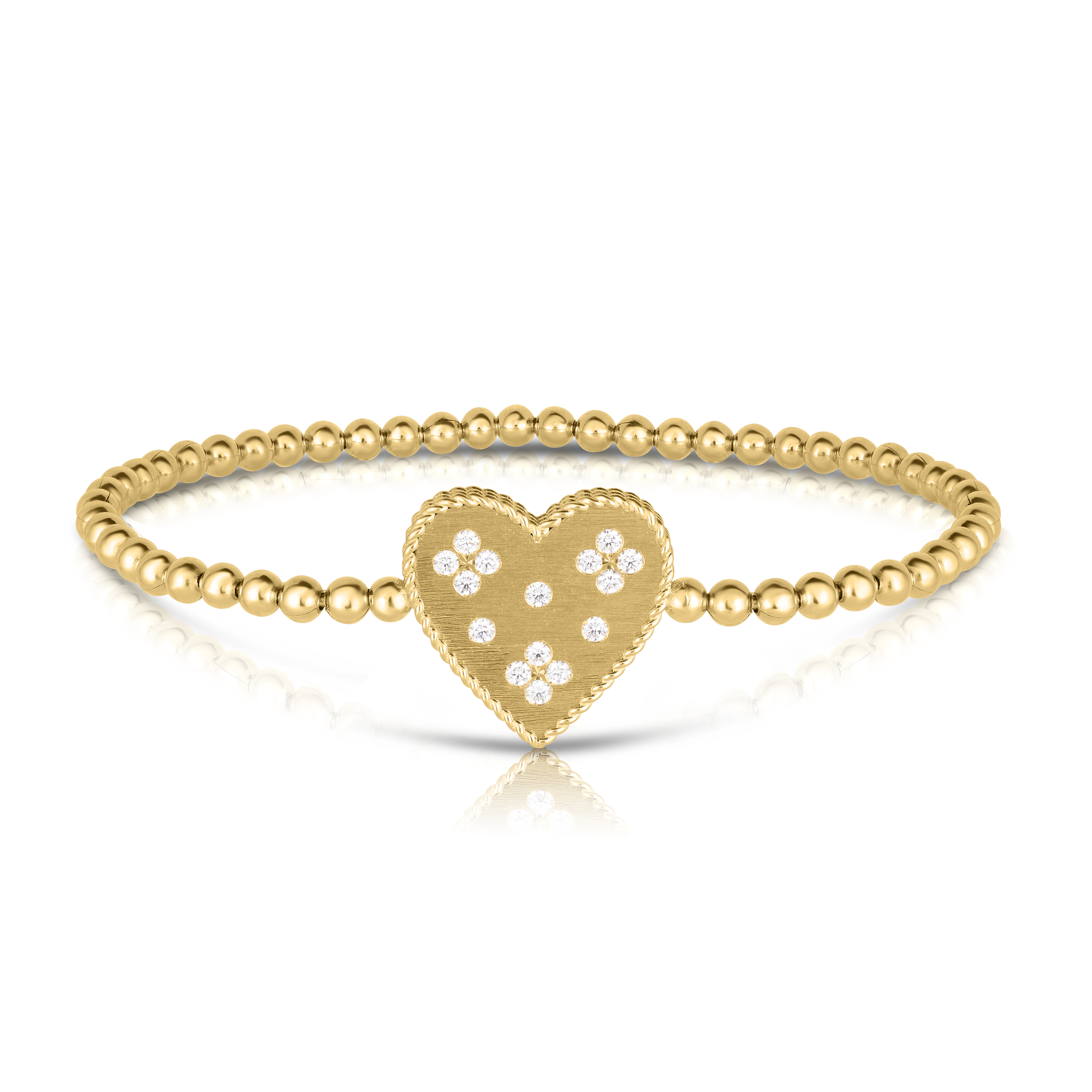 Roberto Coin 18K Yellow Gold Venetian Princess Diamond Heart Medallion Bracelet