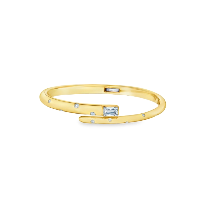 Kwiat 18K Yellow Gold Cobblestone ASHOKA Diamond Bangle Bracelet