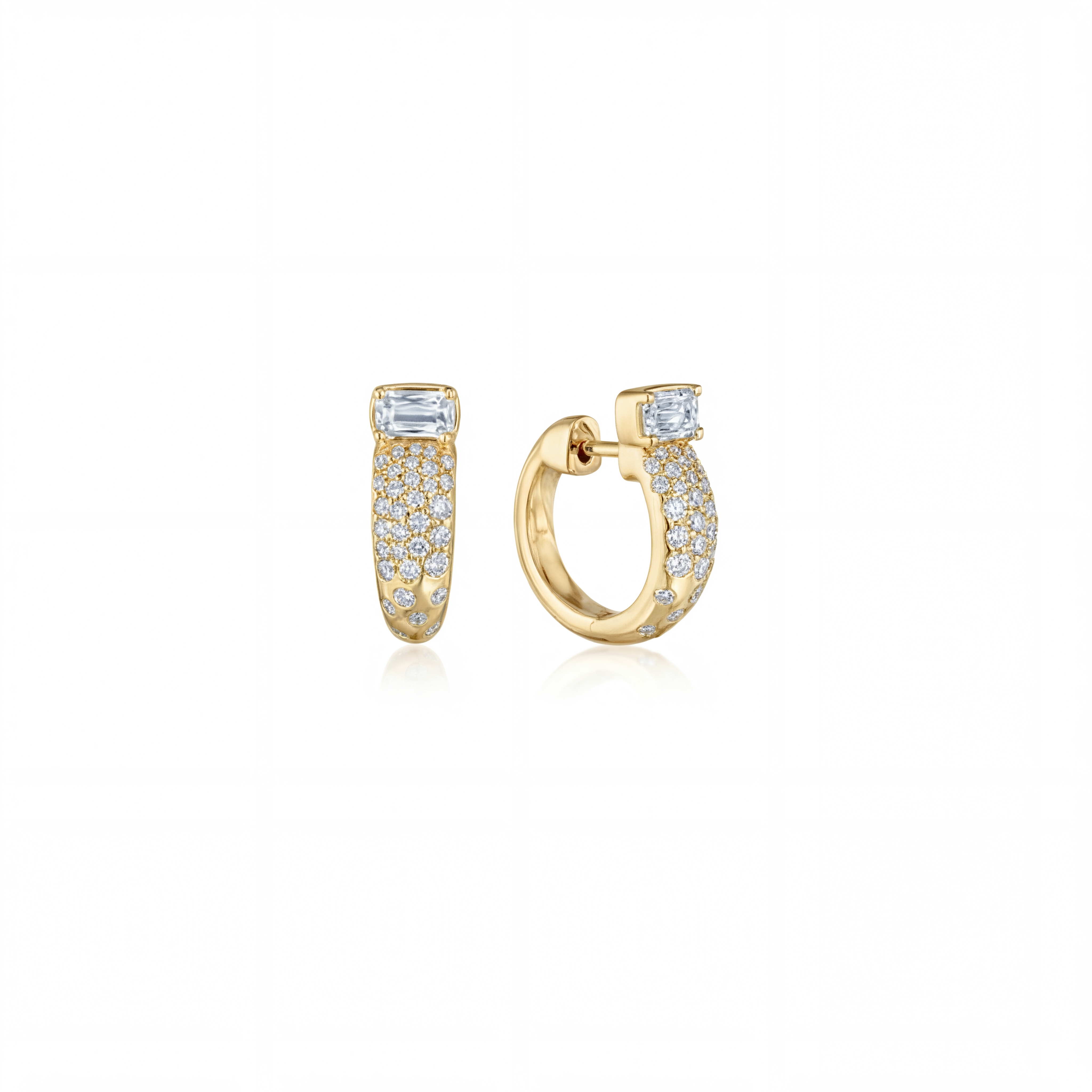 Kwiat 18K Yellow Gold Cobblestone ASHOKA Diamond Earrings