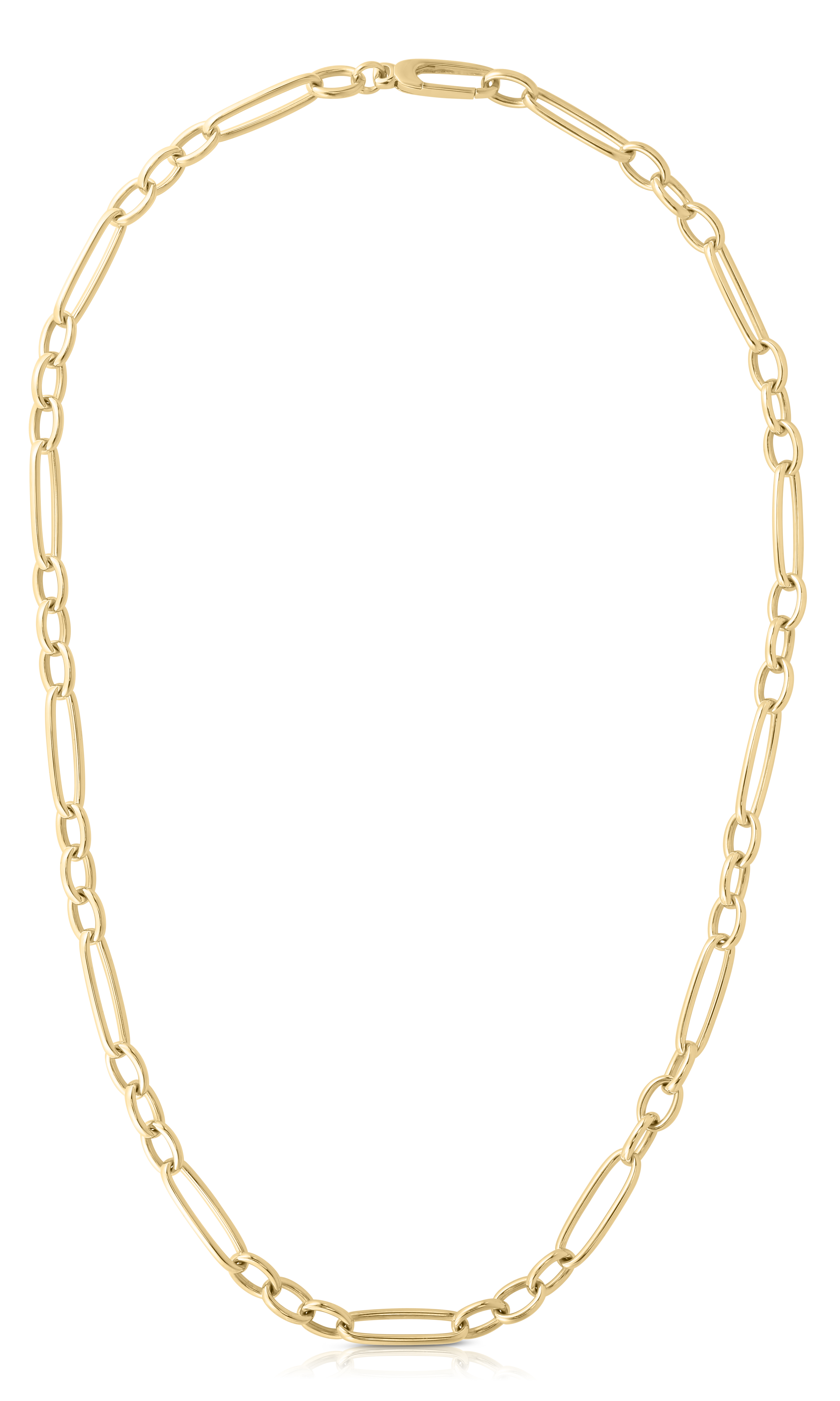 18K YELLOW ALTERNATING LONG & SHORT OVAL LINK CHAIN