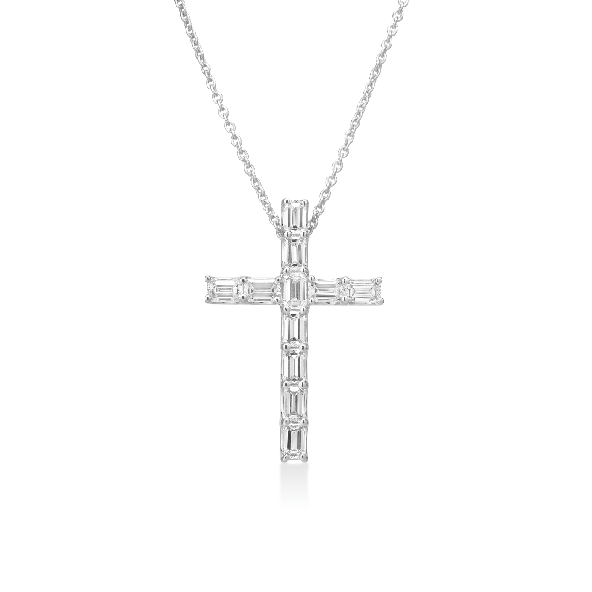 Roberto Coin 18K White Gold 18K Classic Diamond Eternity Cross Necklace