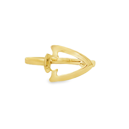 14K Yellow Gold Arrowhead Outline Ring - 6575