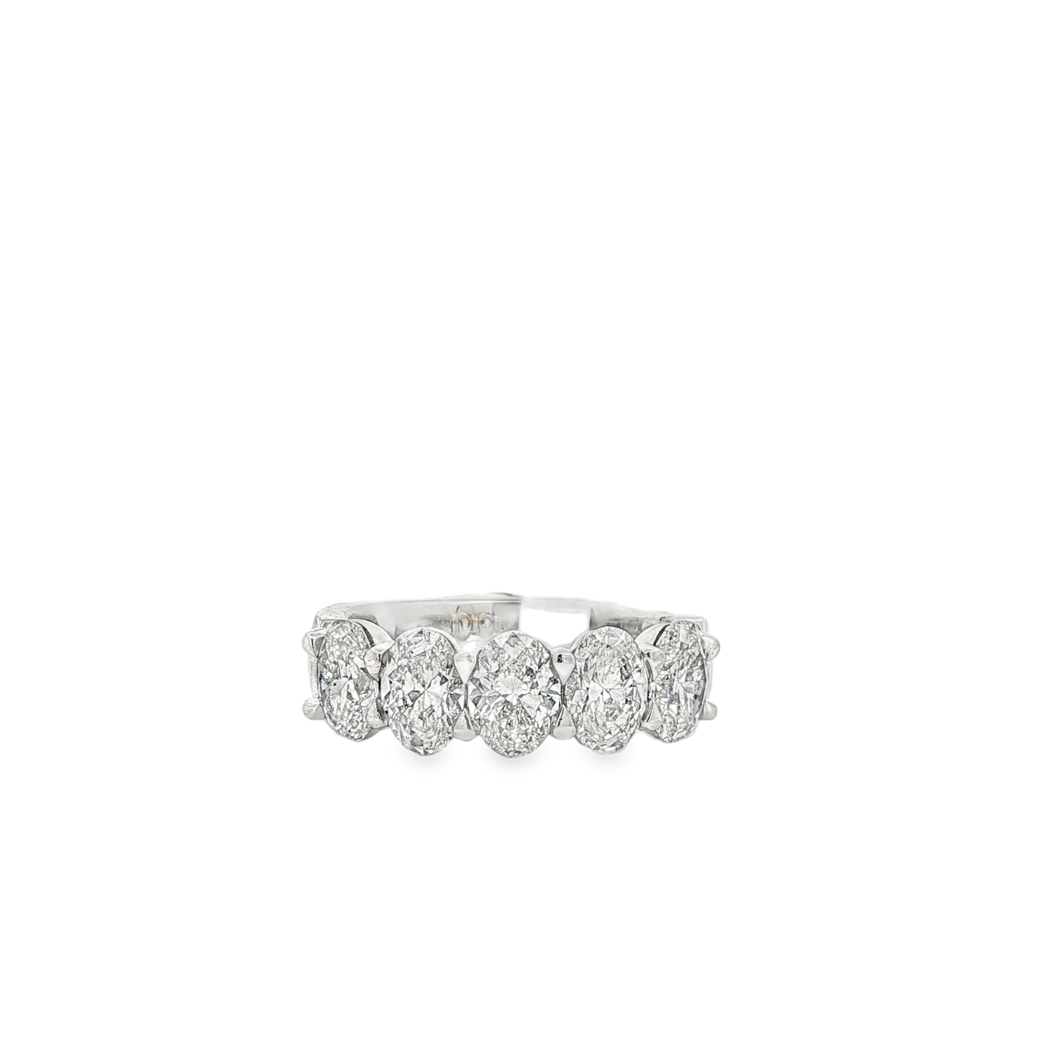 Platinum Oval Diamond Band