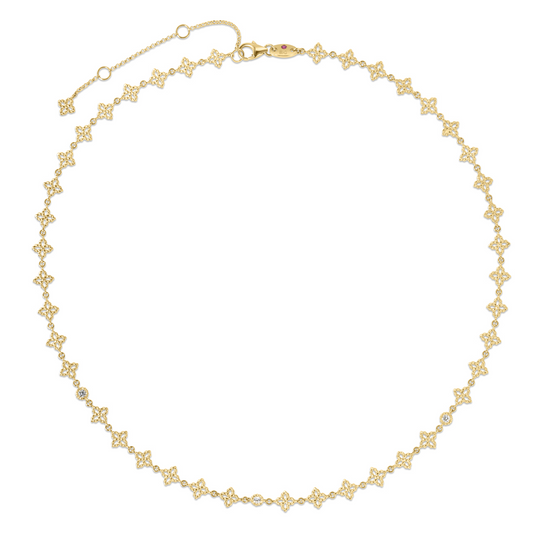 Roberto Coin 18K Yellow Gold Princess Flower Diamond Necklace