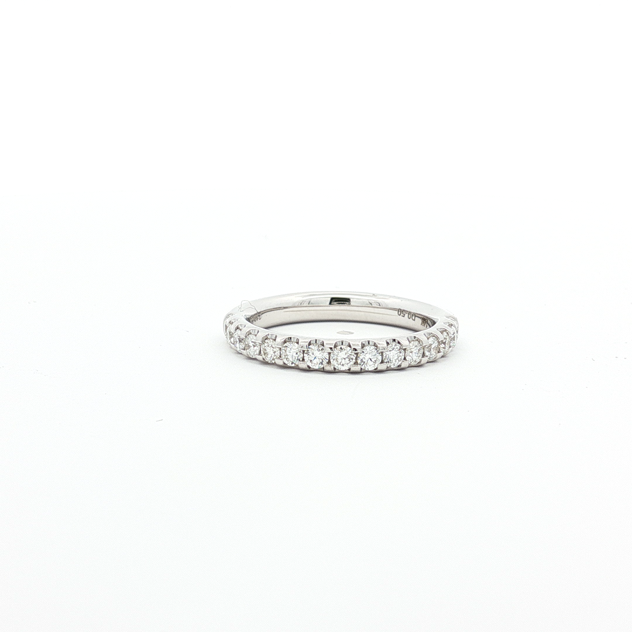14K White Gold Diamond Wedding Band