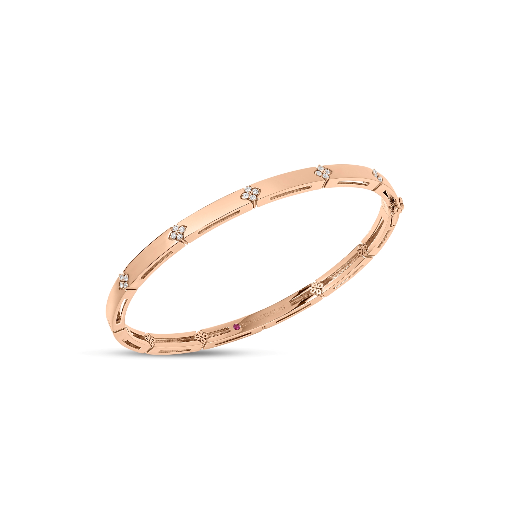 Roberto Coin 18K Rose Gold Love in Verona Diamond Bangle Bracelet