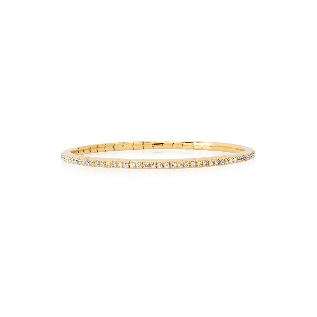 18K Yellow Gold Diamond True Comfort Stretch Bracelet