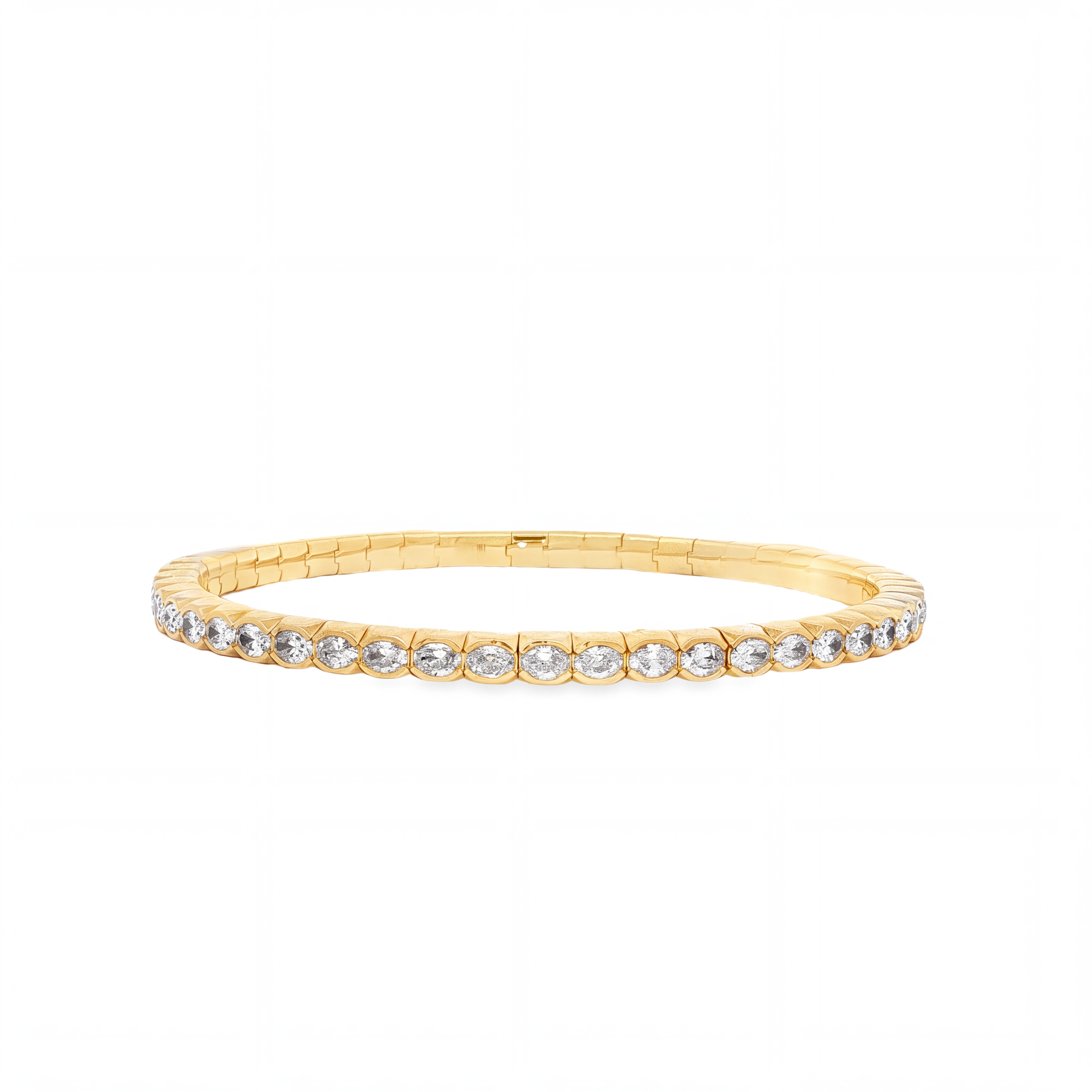 18K Yellow Gold Diamond True Comfort Stretch Bracelet