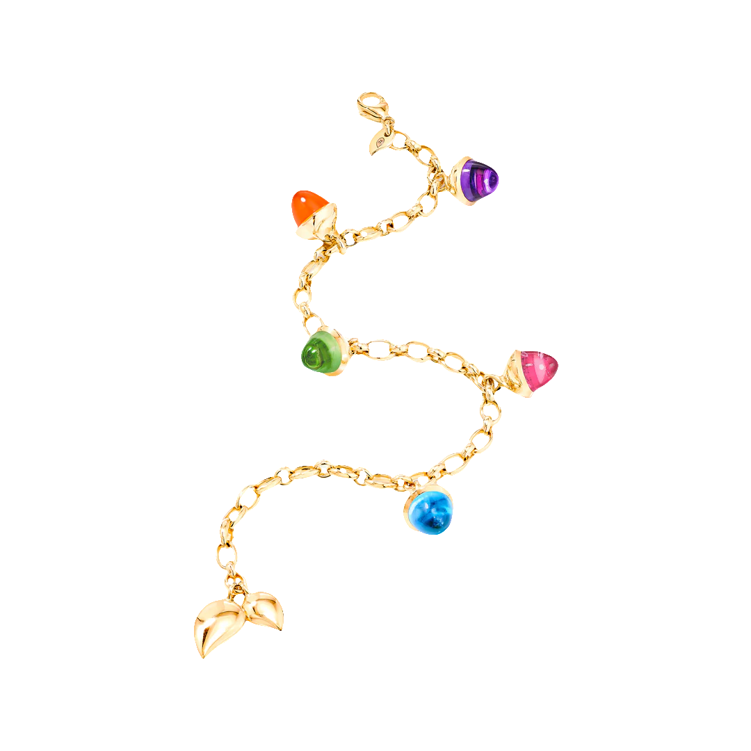 18Y T.COMOLLI MIKADO Flamenco Charm Bracelet in 'Candy' - B-MFL-CH-CAN-YG