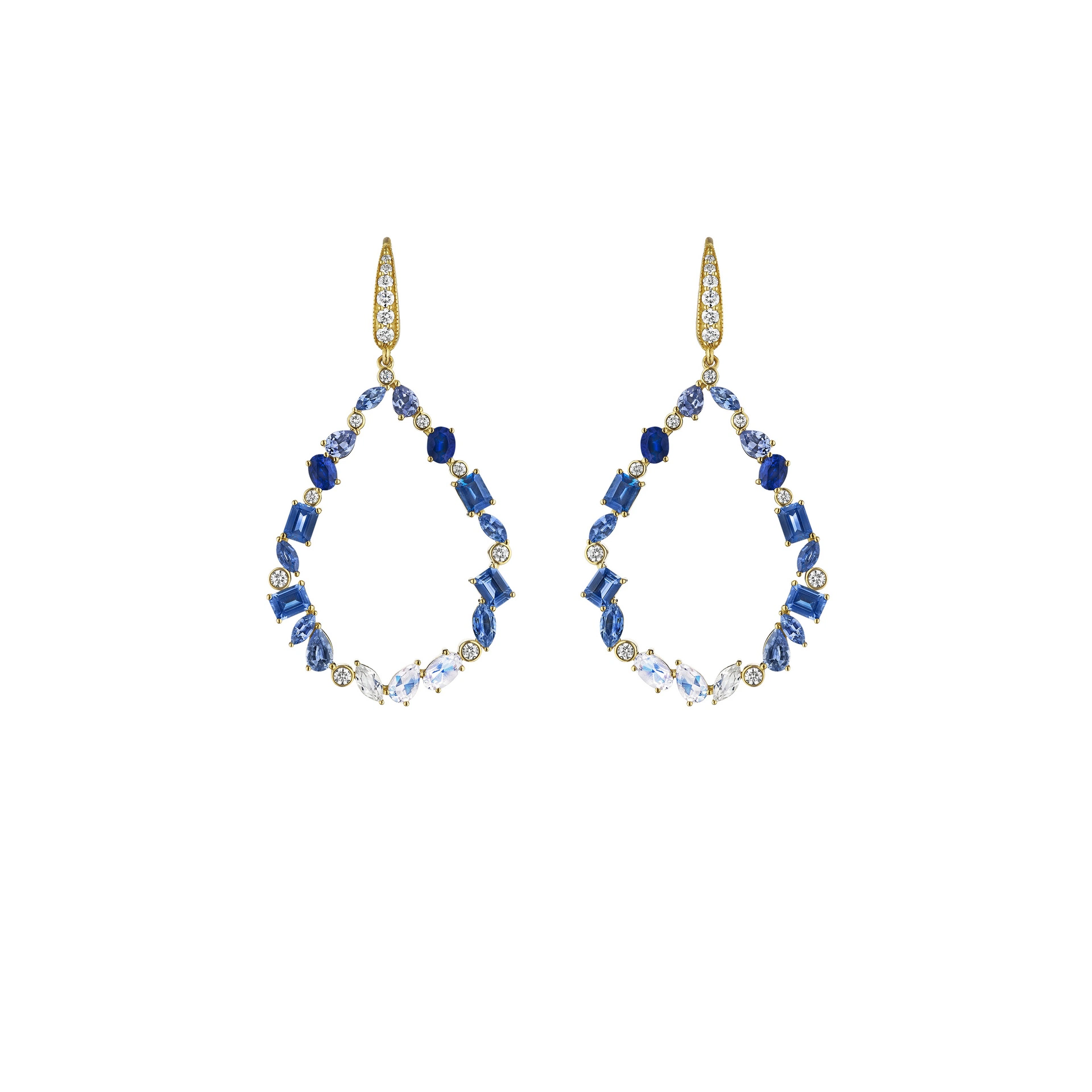 Penny Preville 18K Yellow Gold Multi-Stone Teardrop Earrings