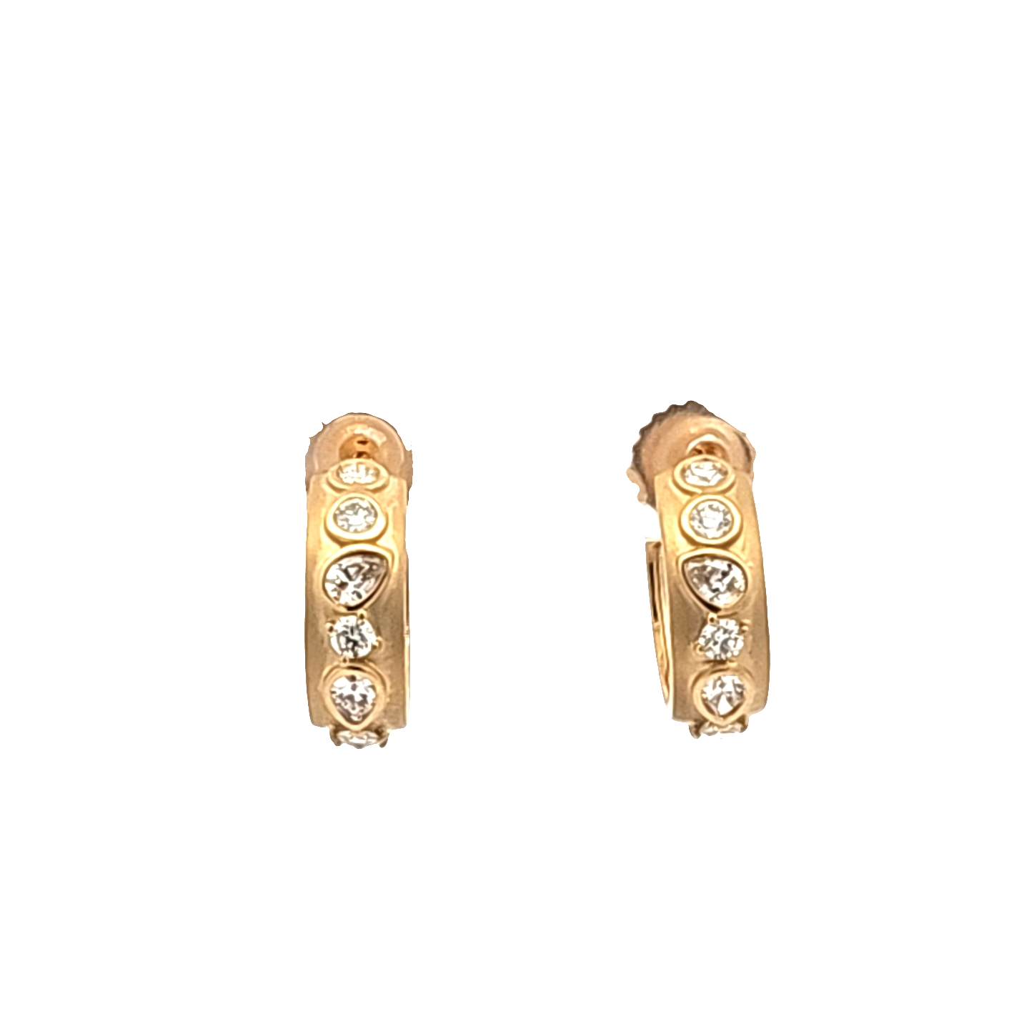 Penny Preville 18K Yellow Gold Duets Diamond Hoop Earrings
