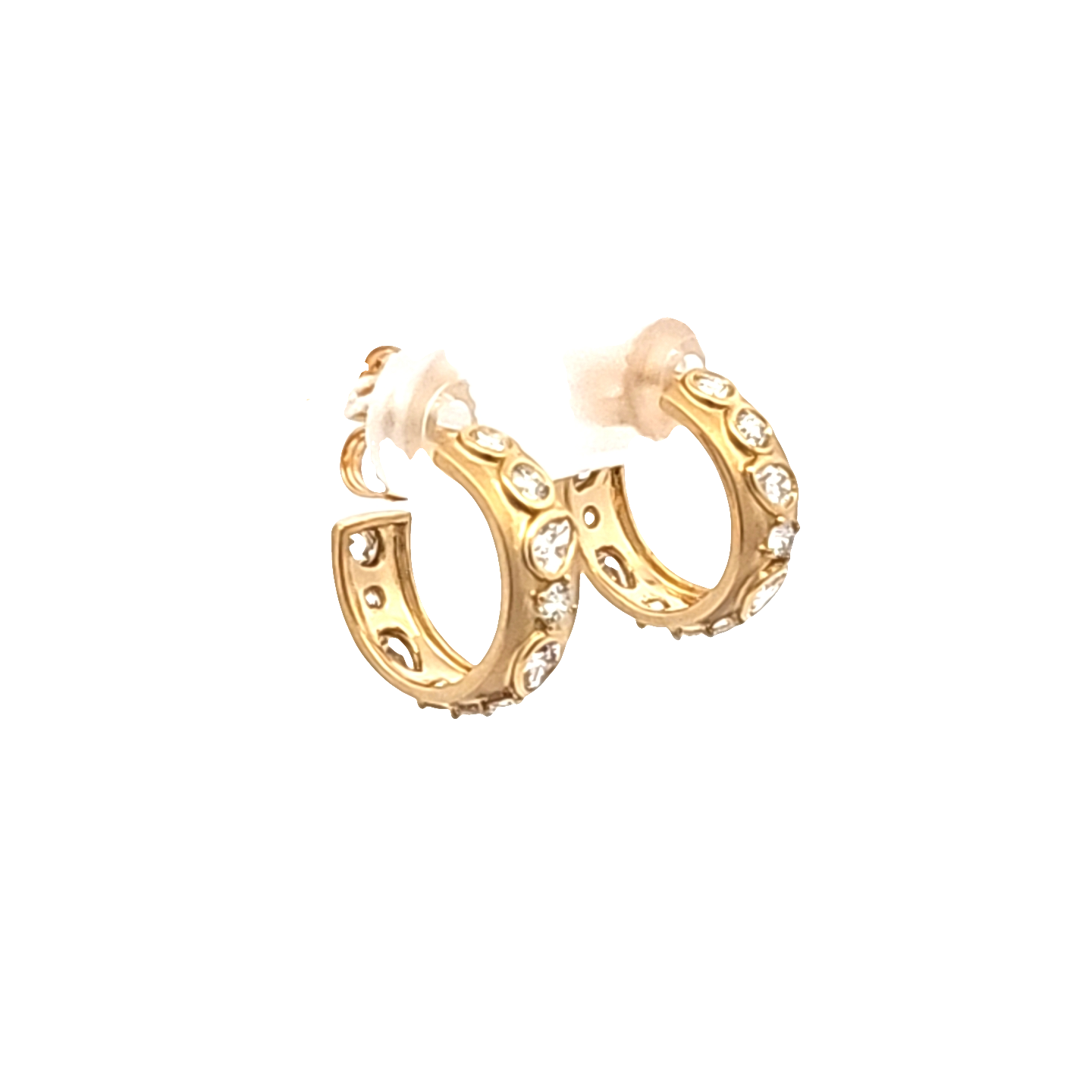 Penny Preville 18K Yellow Gold Duets Diamond Hoop Earrings