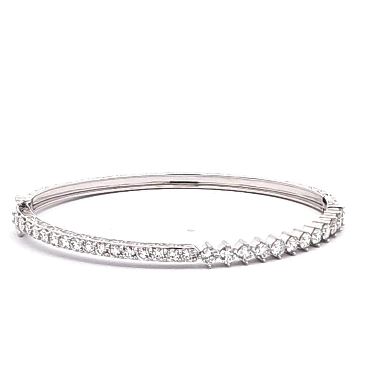 Penny Preville 18K White Gold Duets Diamond Bangle Bracelet