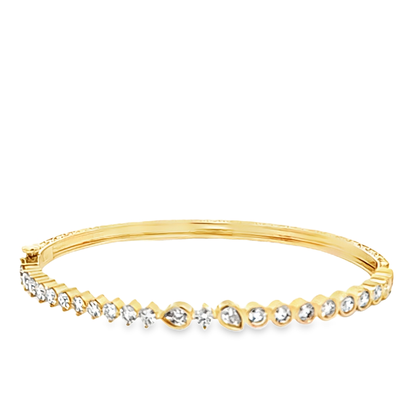 Penny Preville 18K Yellow Gold Duets Diamond Bangle Bracelet