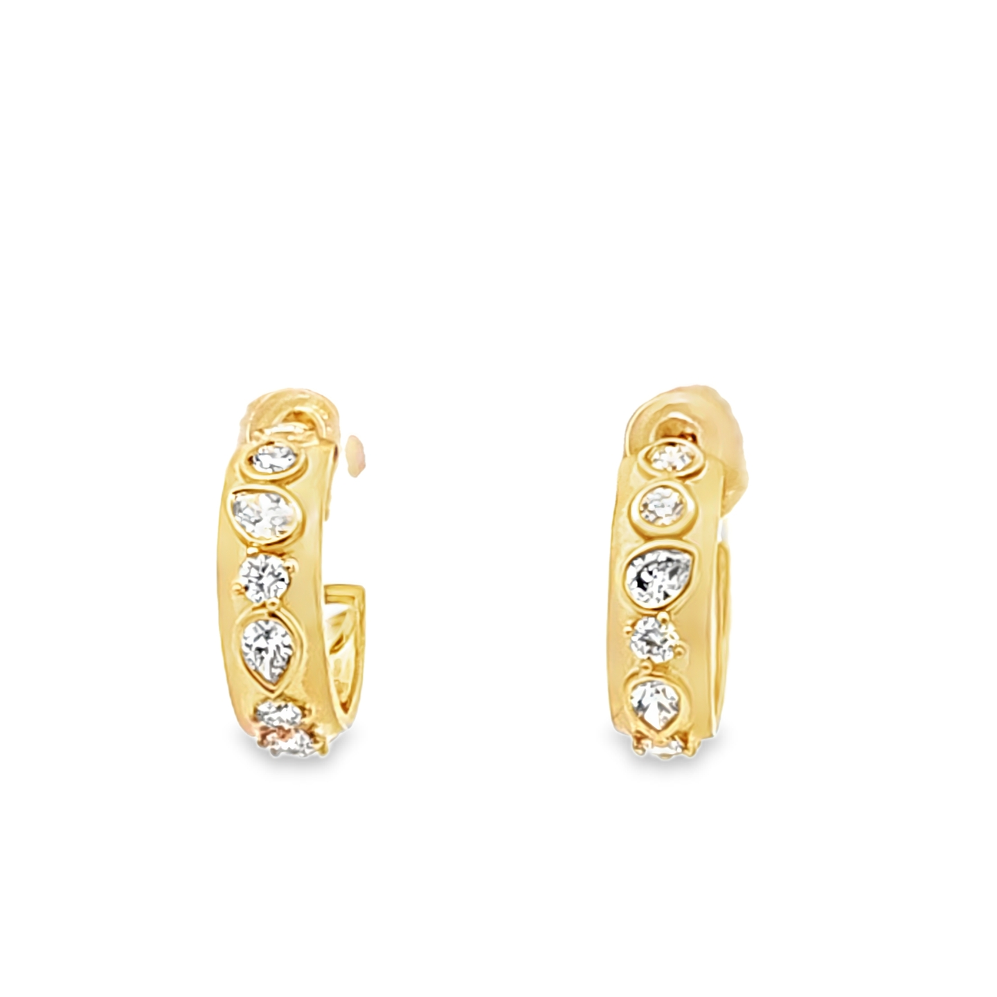 Penny Preville 18K Yellow Gold Duets Diamond Hoop Earrings