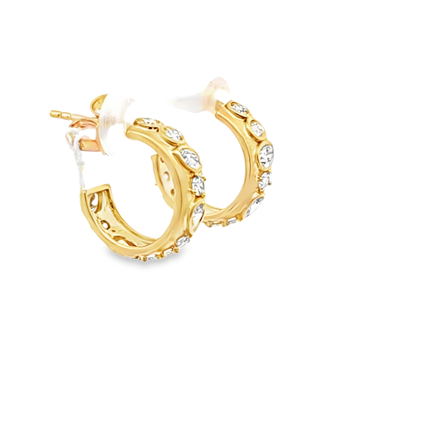 Penny Preville 18K Yellow Gold Duets Diamond Hoop Earrings