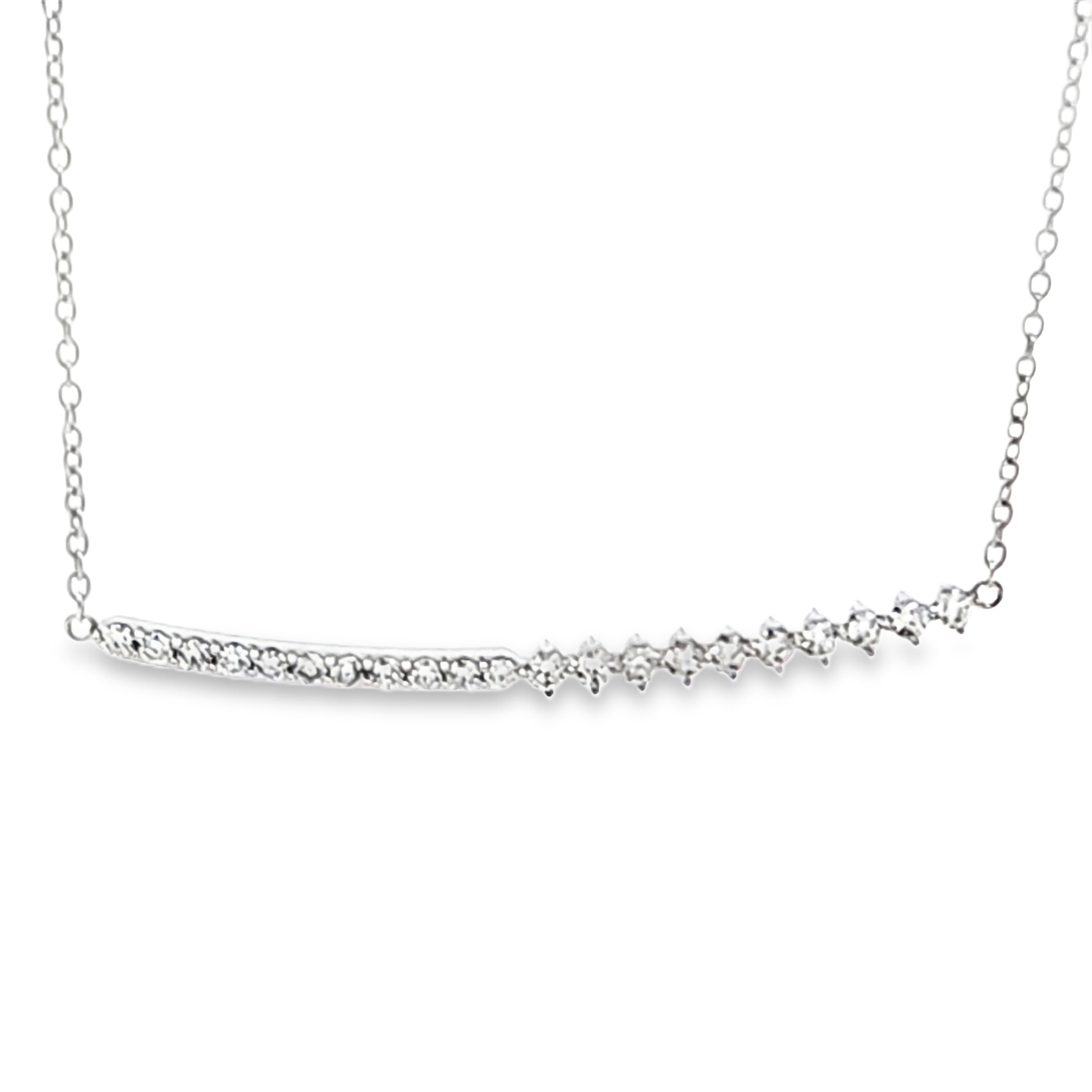 Penny Preville 18K White Gold Duets Diamond Bar Necklace