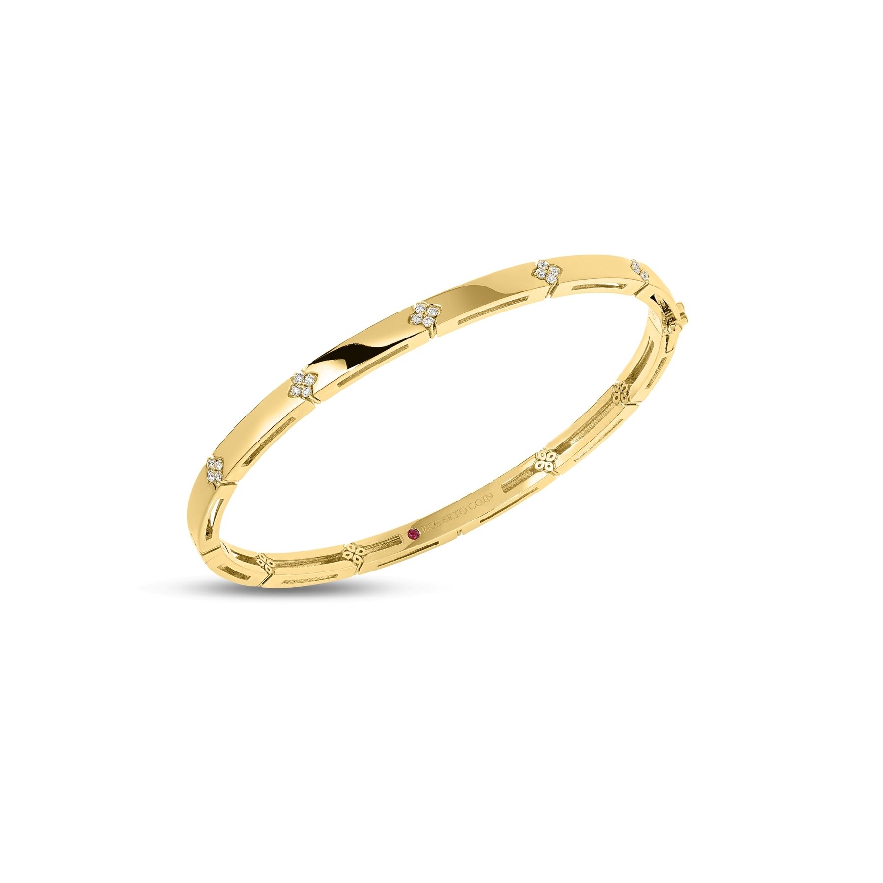 Roberto Coin 18K Yellow Gold Love in Verona Diamond Accent Bangle Bracelet
