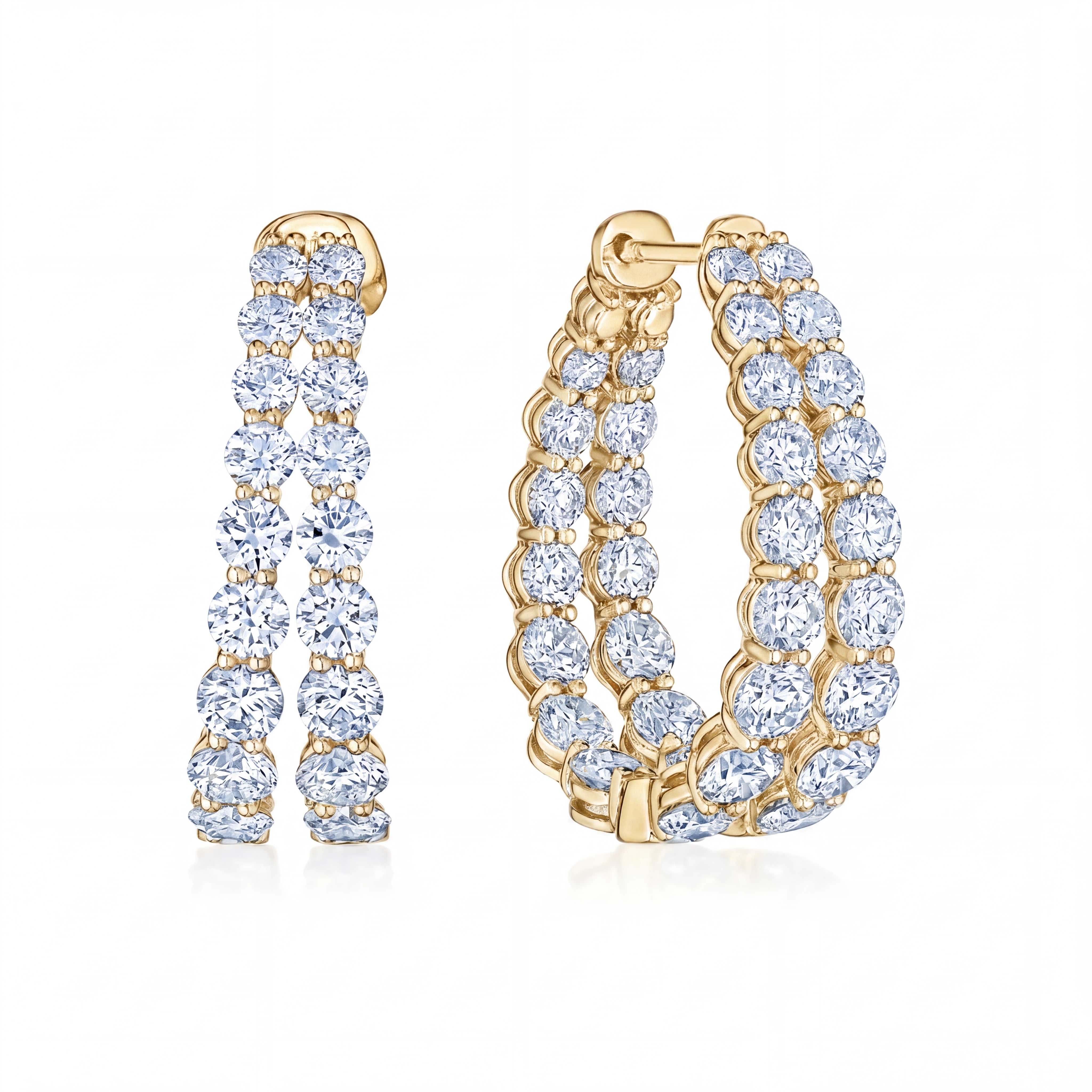 Kwiat 18K Yellow Gold Lyric Diamond Double Hoop Earrings - E-2817-0-DIA-18KY