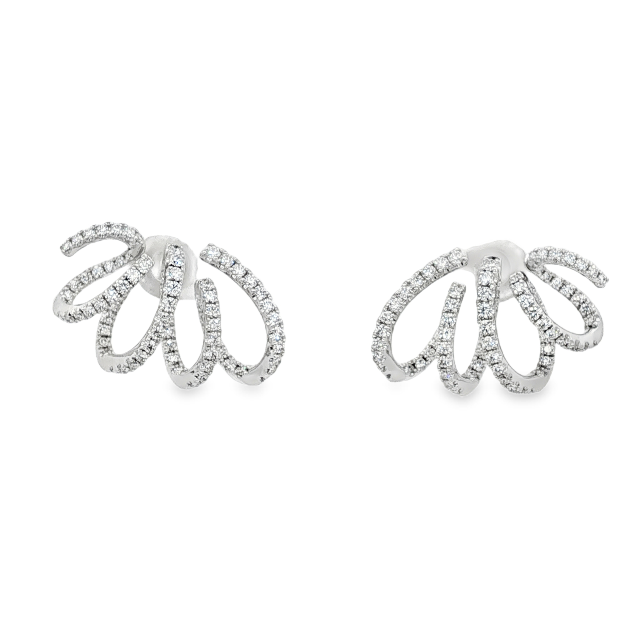 Kwiat 18K White Gold Ribbon Diamond Earrings