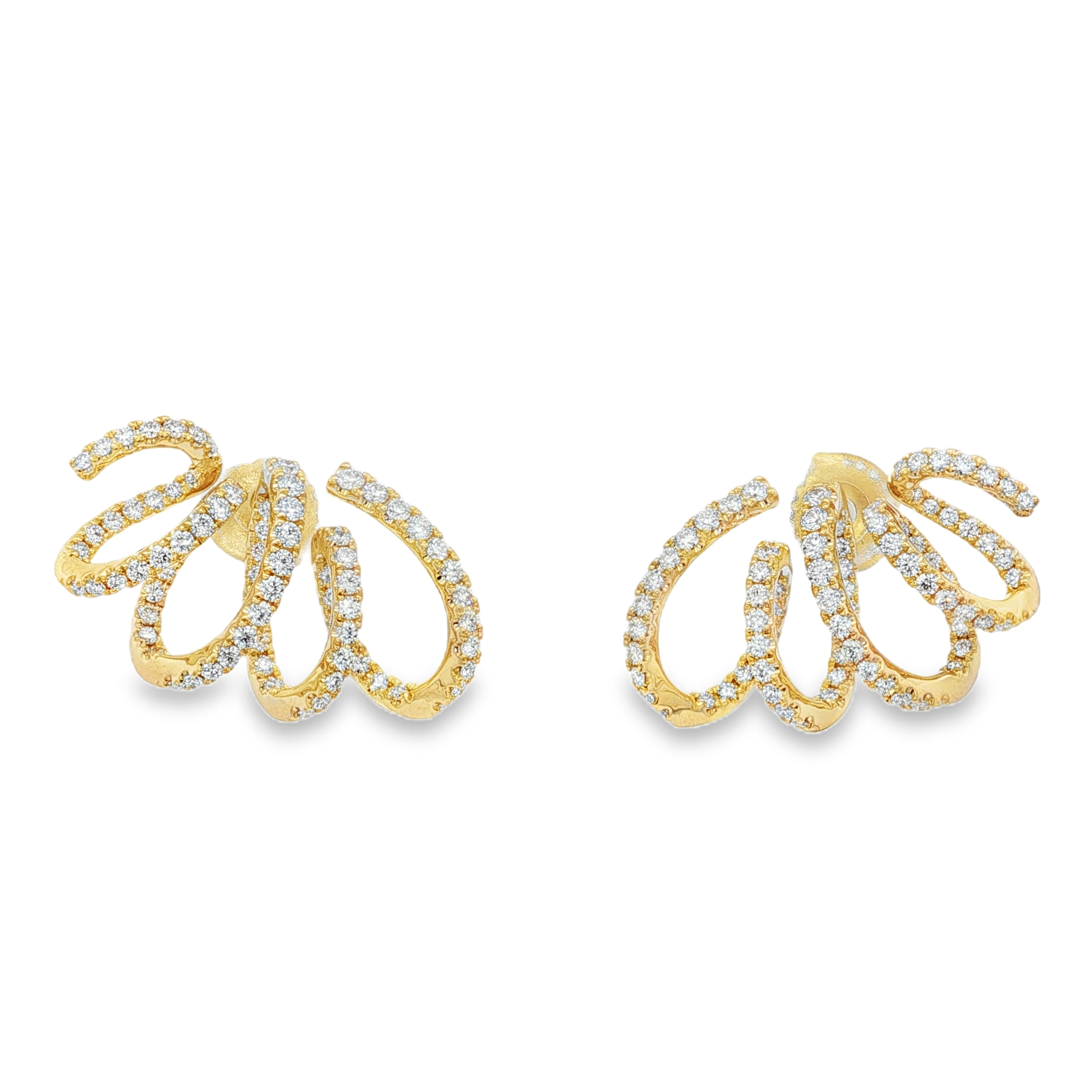 Kwiat 18K Yellow Gold Ribbon Diamond Earrings