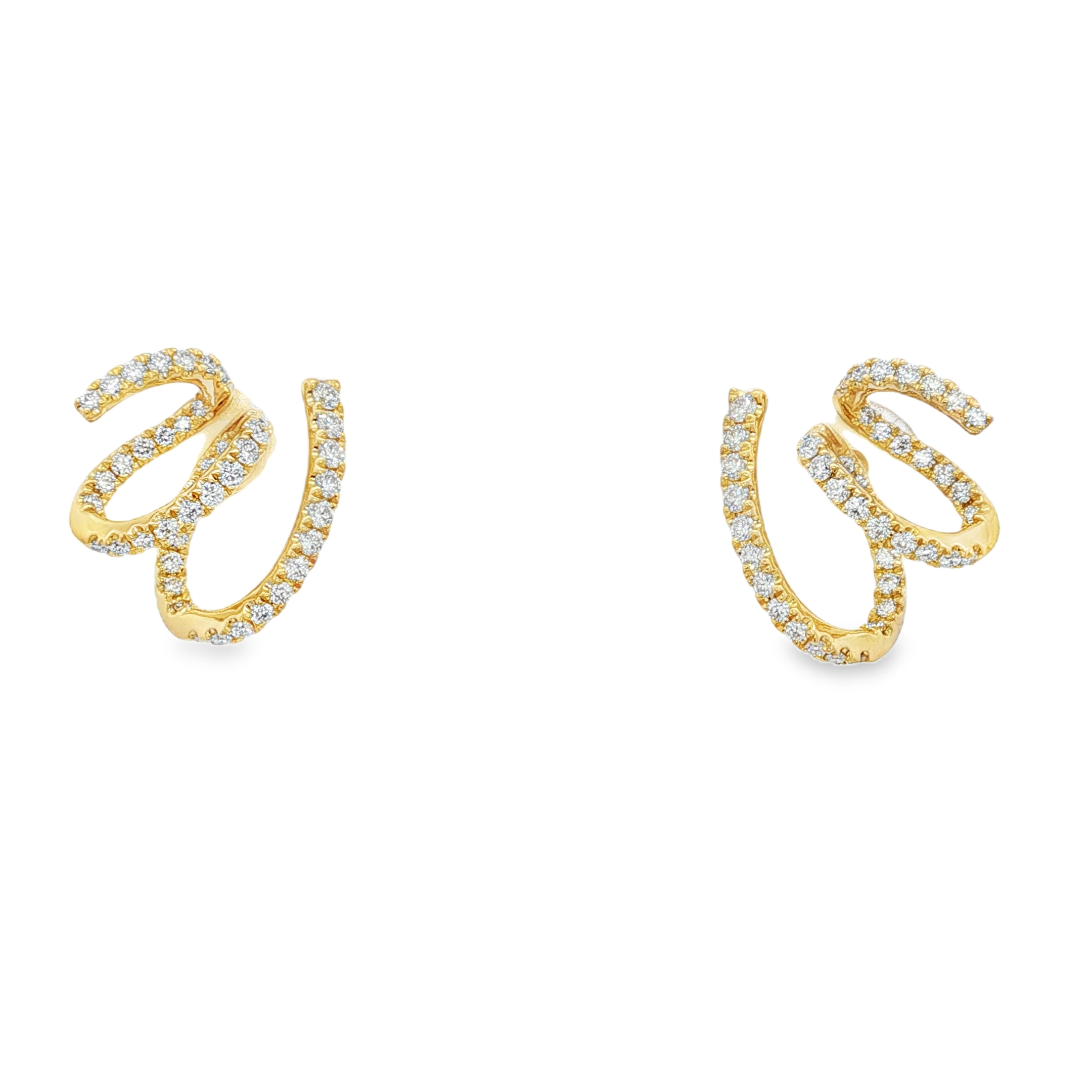 Kwiat 18K Yellow Gold Ribbon Diamond Earrings
