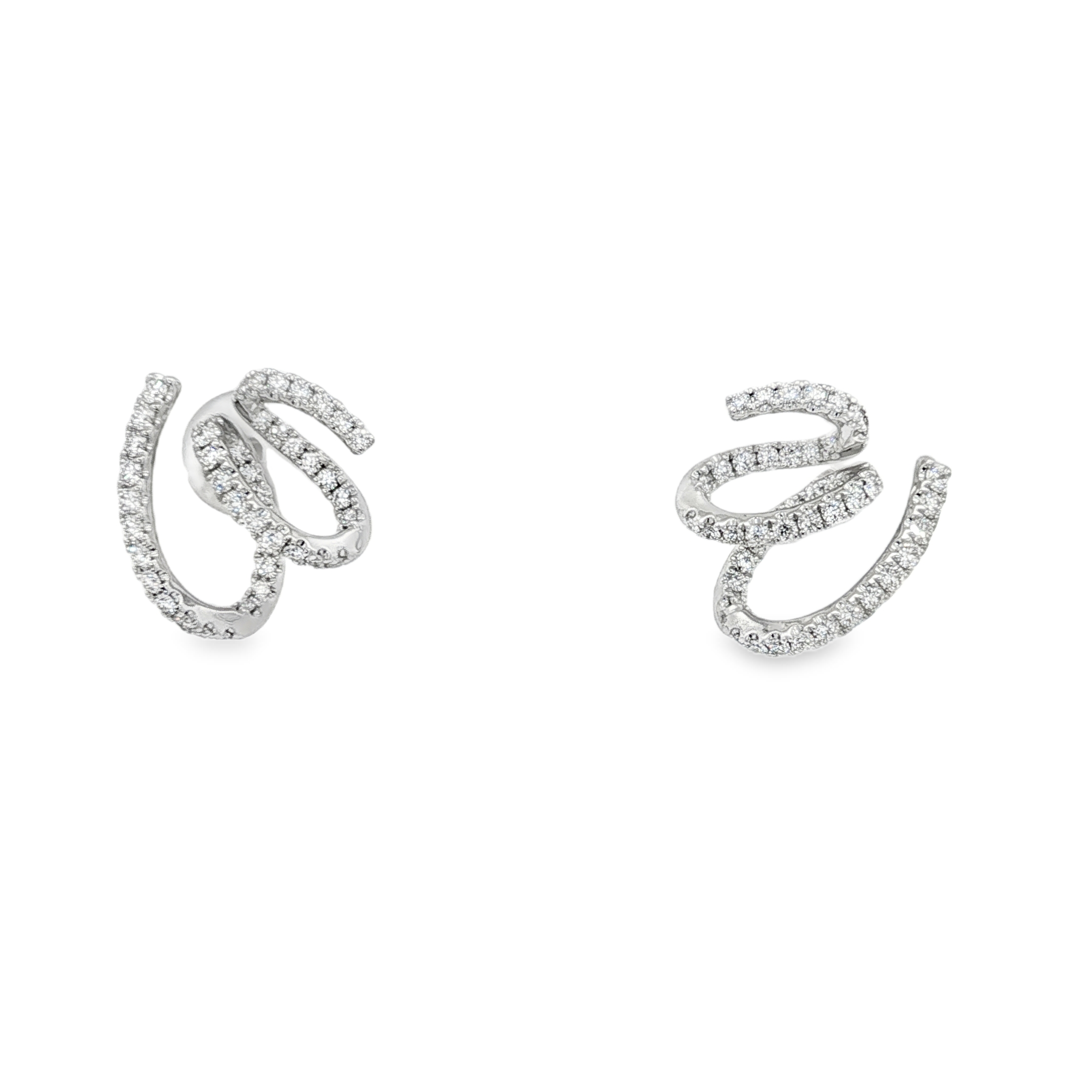 Kwiat 18K White Gold Ribbon Diamond Earrings