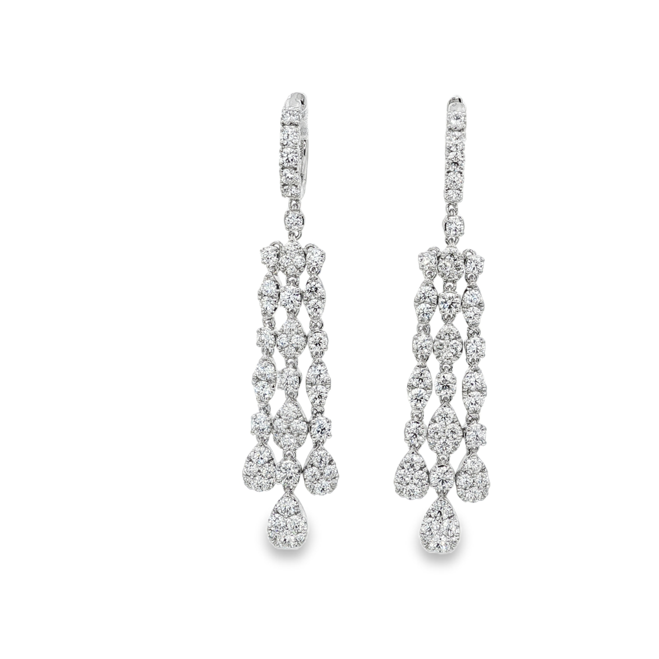 Kwiat 18K White Gold Sunburst Diamond Dangle Earrings