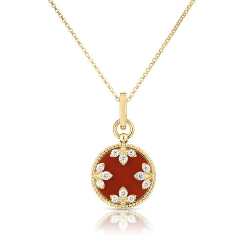 Roberto Coin 18K Yellow Gold Venetian Medallions Red Agate Necklace