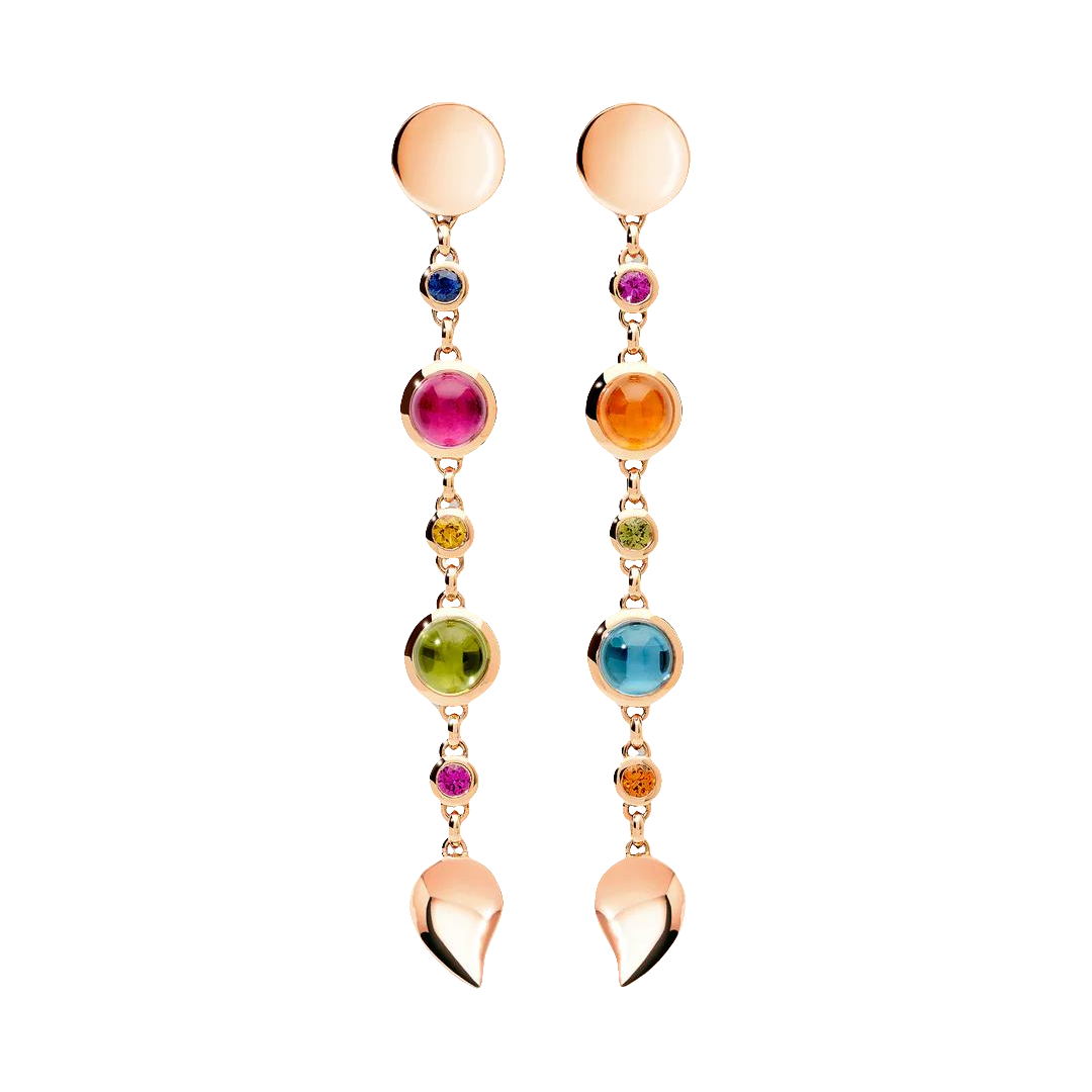18Y T.COMOLLI BOUTON Long Earrings in 'Candy' with Sapphire - E-BOU-3-CAN-SA-YG