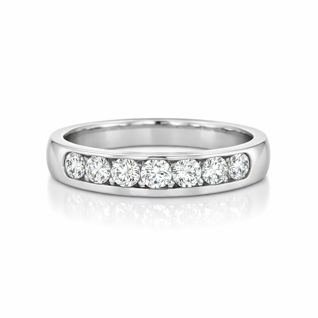 18K White Gold Diamond Band - 8207GW