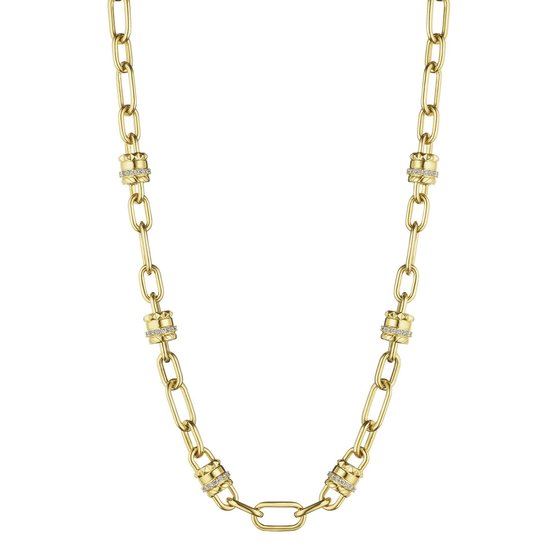 Penny Preville 18K Yellow Gold Diamond Rockstud Choker Necklace - N70006G18