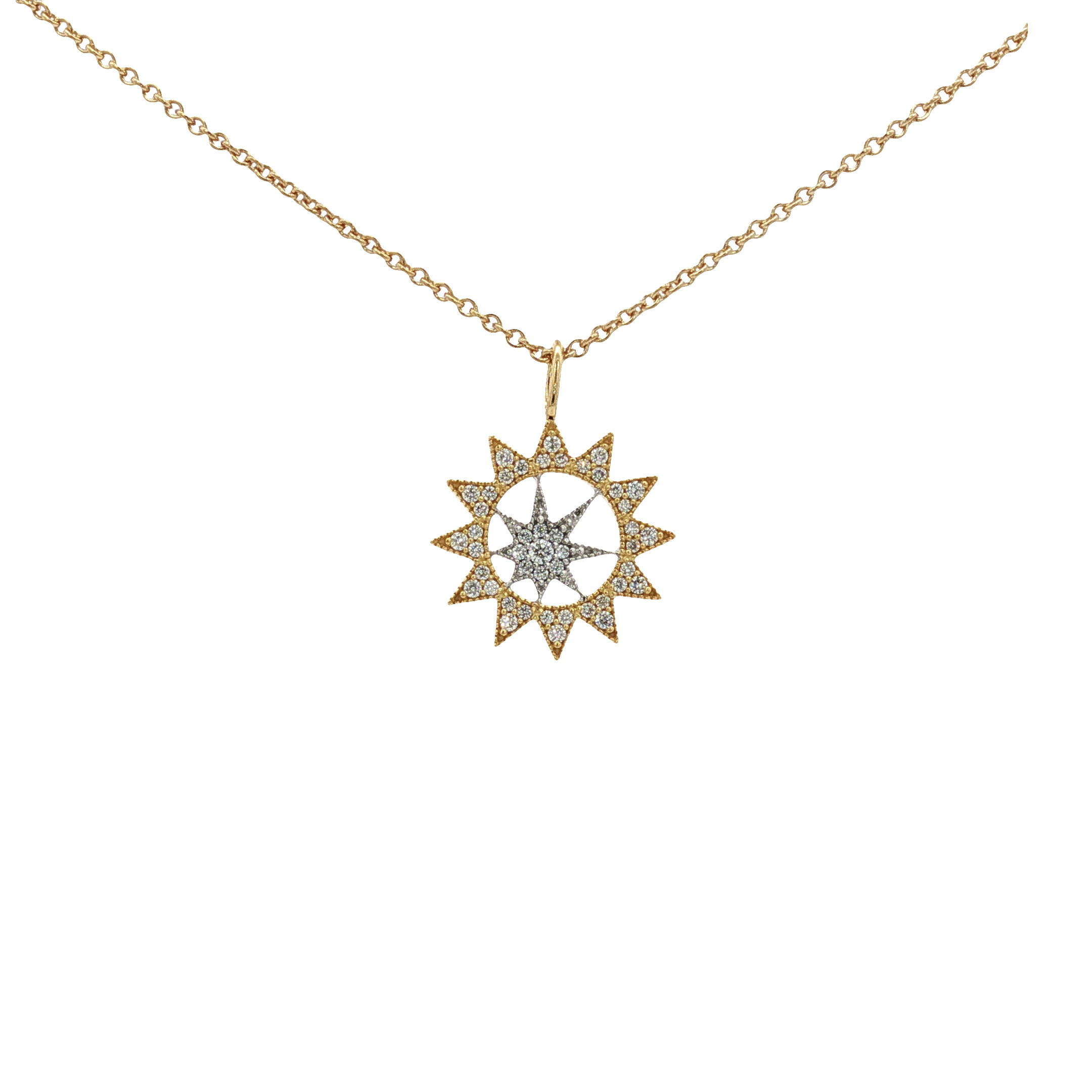 Penny Preville 18K Yellow and White Gold Celestial Dreams Diamond Star Gate Necklace - N70787G/W