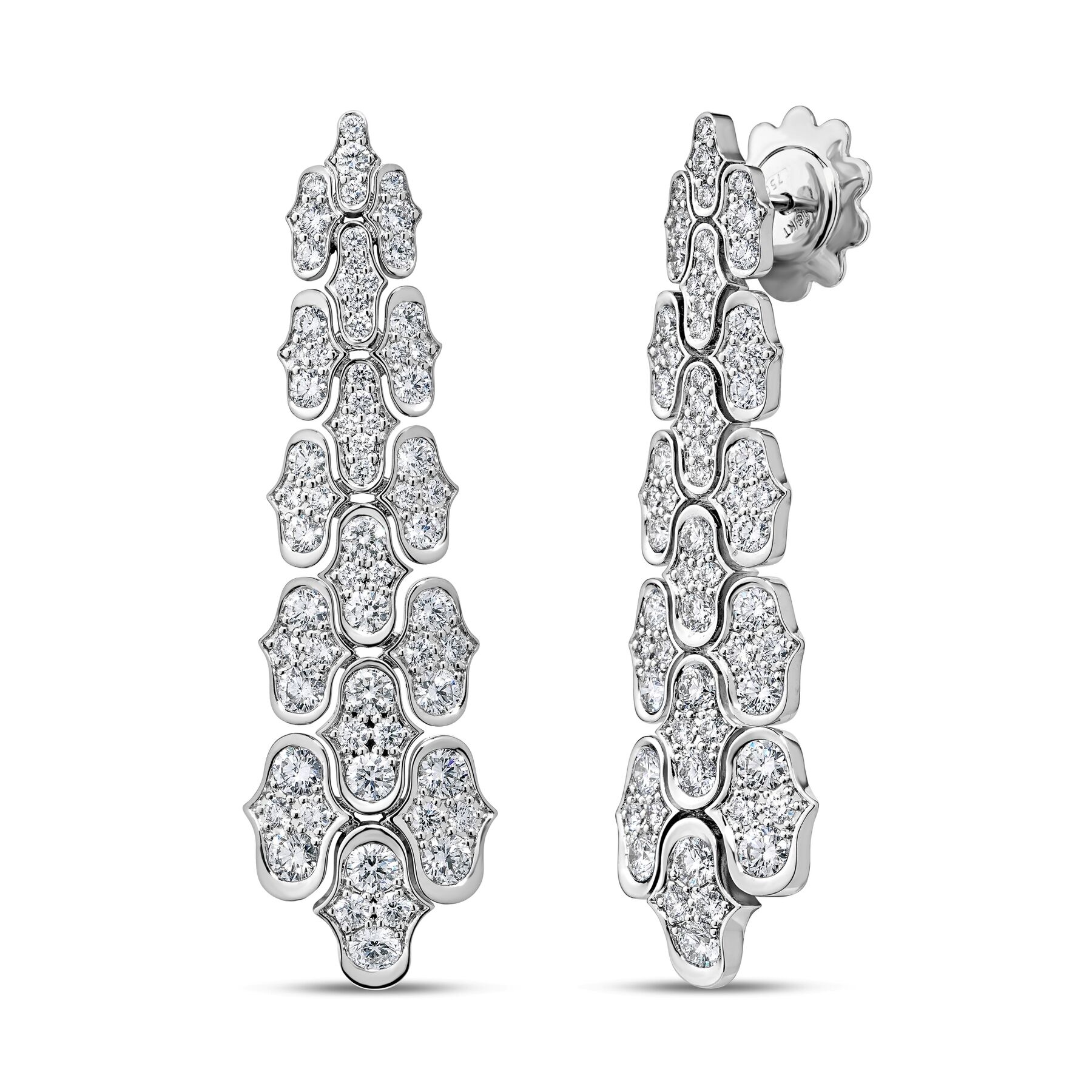 Roberto Coin 18K White Gold Cobra Diamond Dangle Earrings
