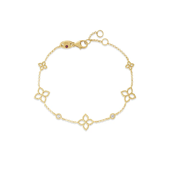 Roberto Coin 18K Yellow Gold Princess Flower Diamond Bracelet
