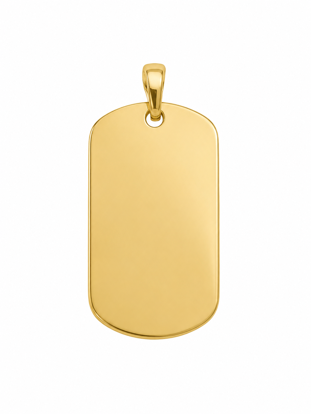 14K Yellow Gold Dog Tag