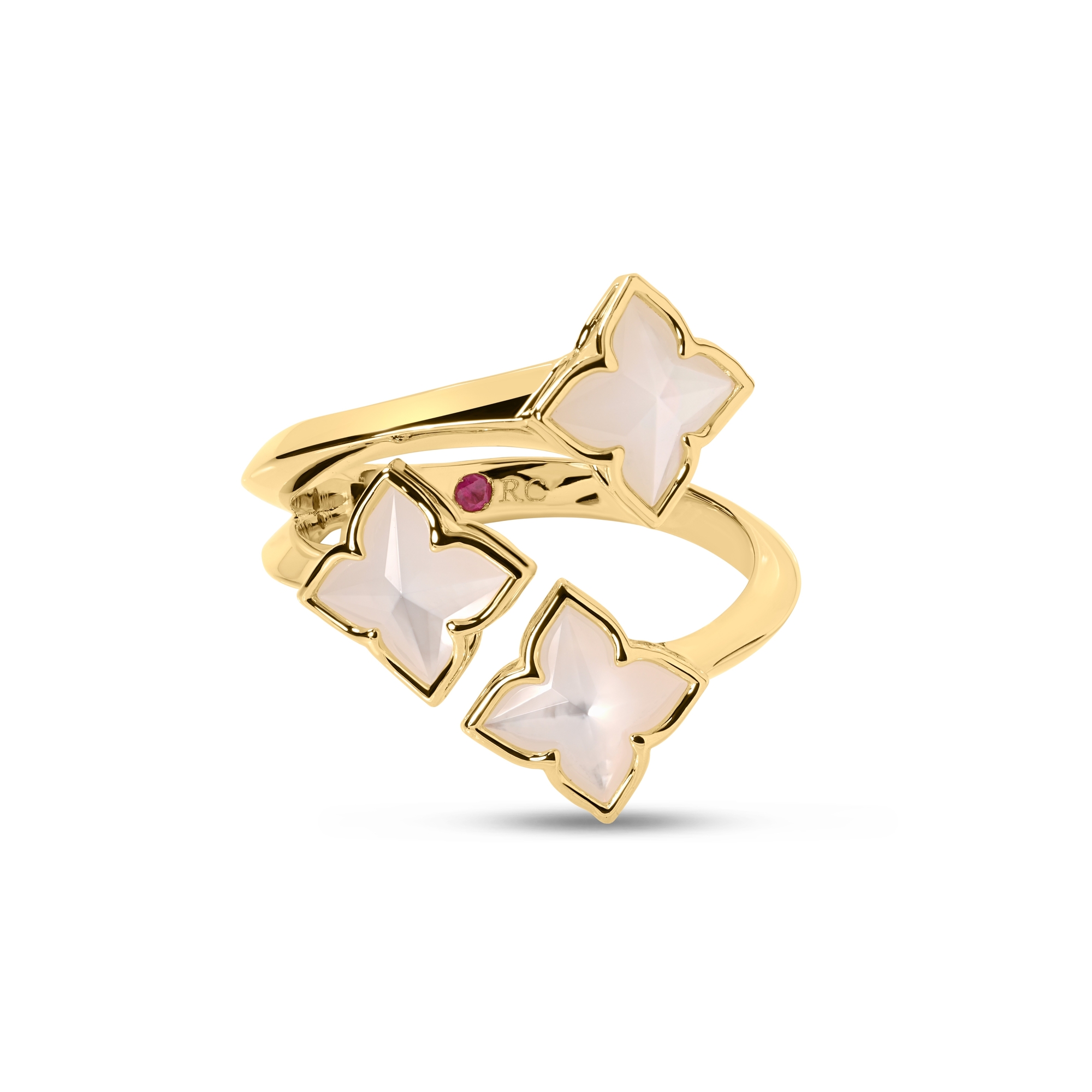 Rober Coin 18K Yellow Gold Venetian Princess Carnival Mother of Pearl Flower Ring