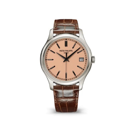 18W PATEK PHILIPPE CALATRAVA 39MM ROSE-GILT OPALINE BROWN STRAP