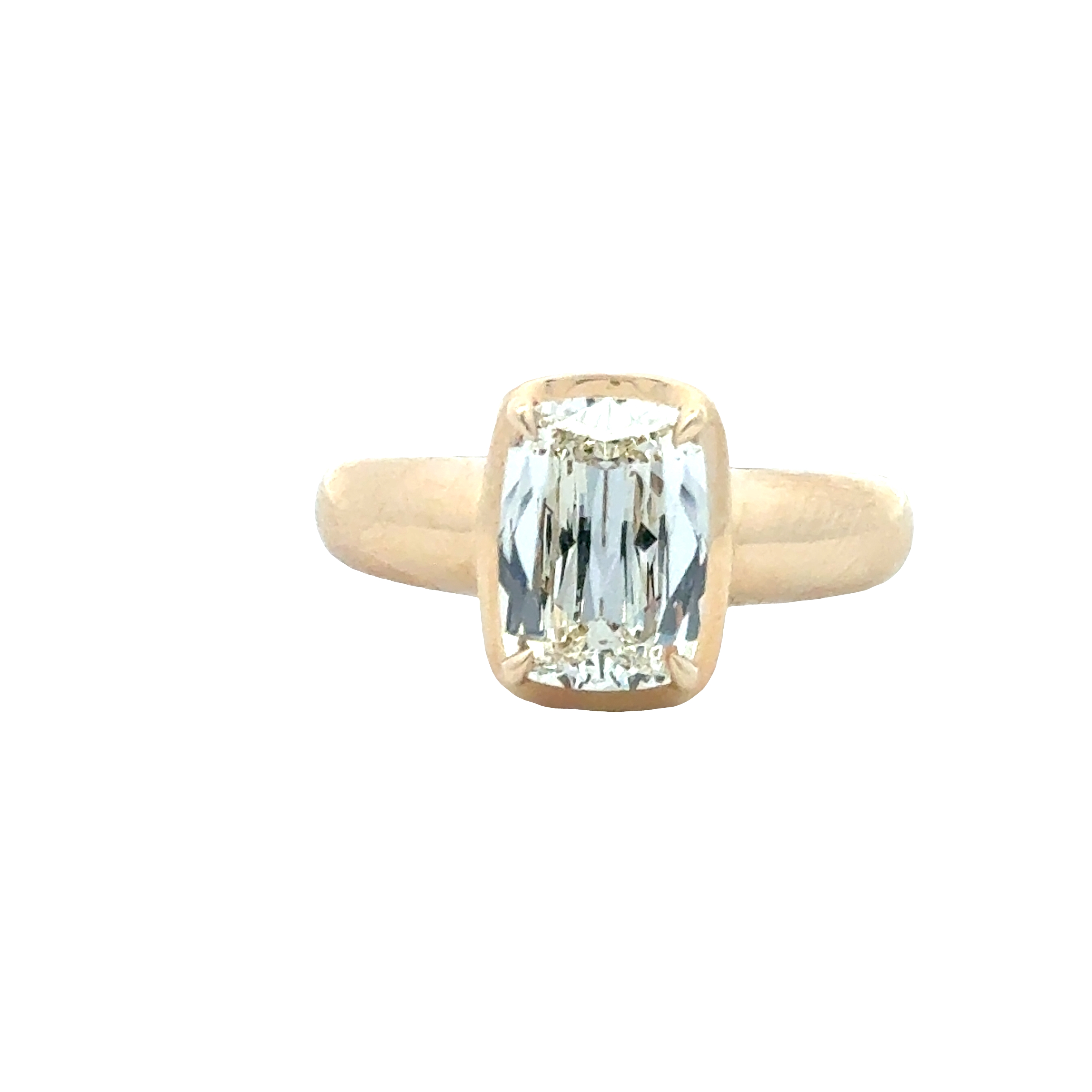 Henri Daussi 14K Yellow Gold Cushion Shape Diamond Engagement Ring - 6507