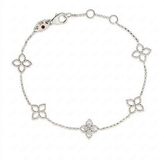 Roberto Coin 18K White Gold Princess Flower Bracelet