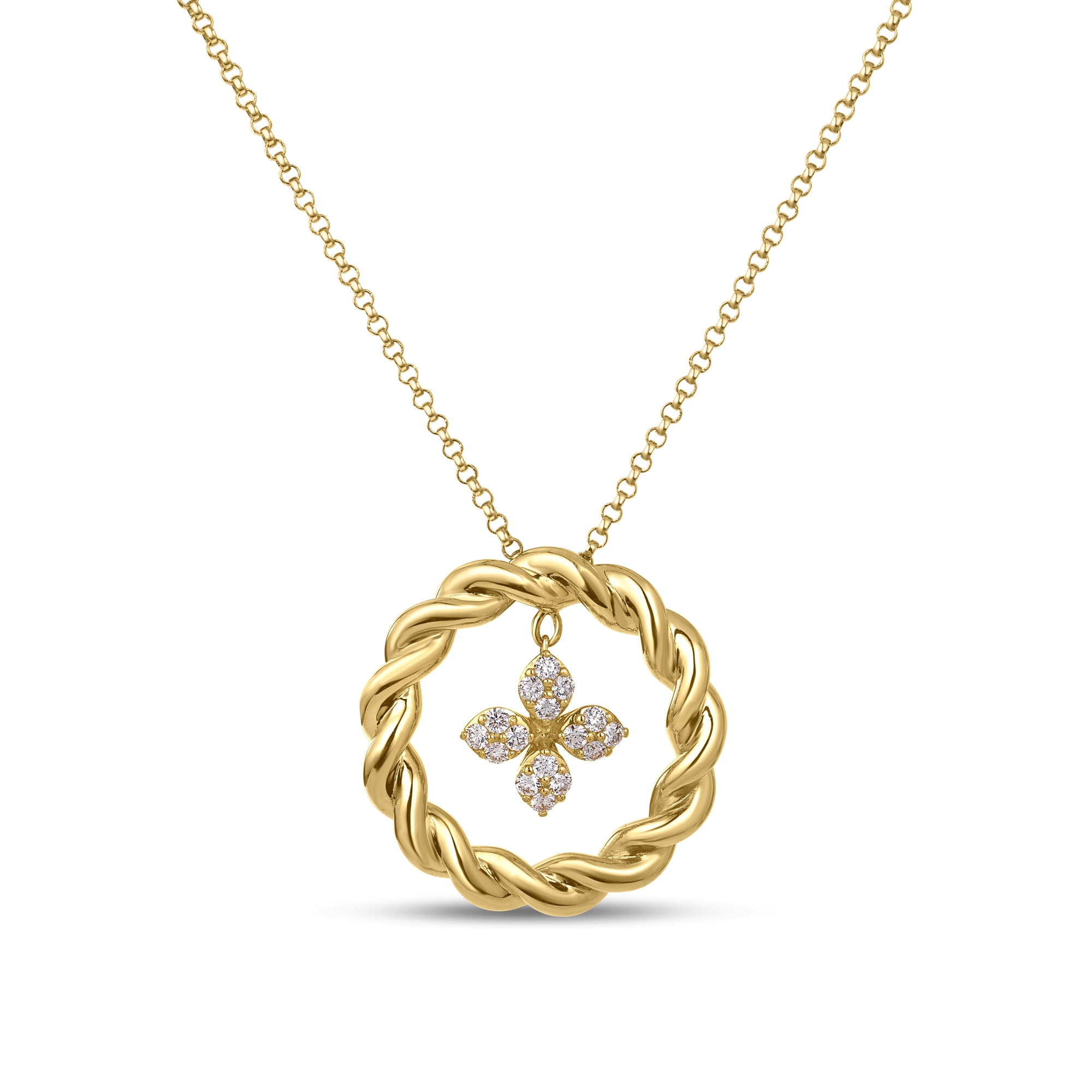 Roberto Coin 18K Yellow Gold Love in Verona Diamond Twist Necklace