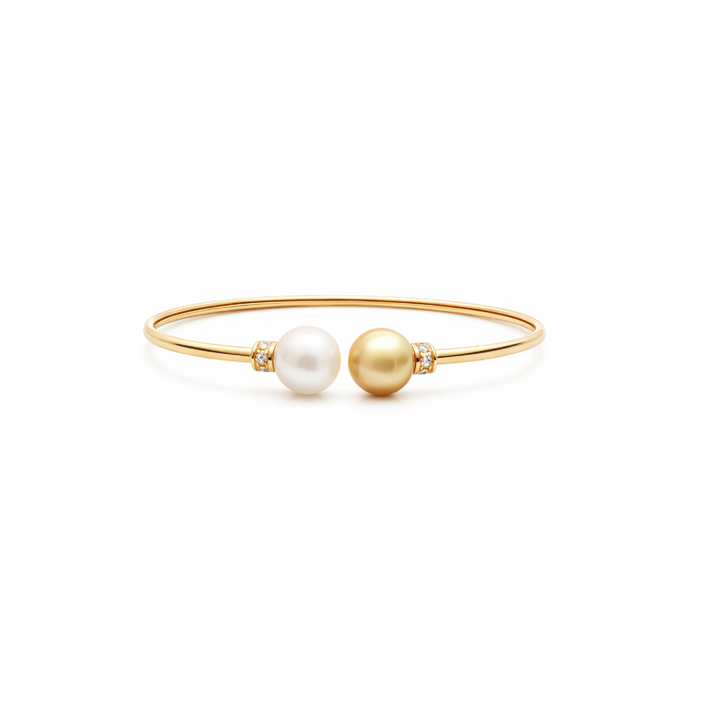 Jewelmer 18K Yellow Gold South Sea Pearl Bangle